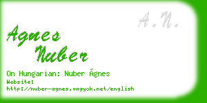 agnes nuber business card