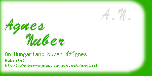 agnes nuber business card